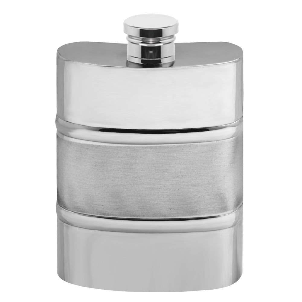 Hip Flasks with Satin Band - Polished Pewter
