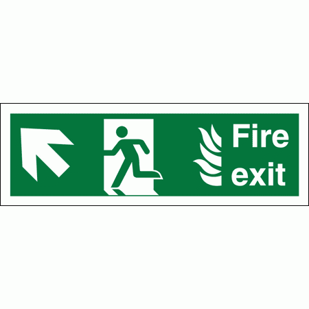 Hospital Fire Exit Sign - 4722 - Arrow Up And Left