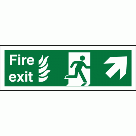 Hospital Fire Exit Sign - 4723 - Arrow Up And Right