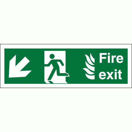 Hospital Fire Exit Sign - 4726 - Arrow Down And Left