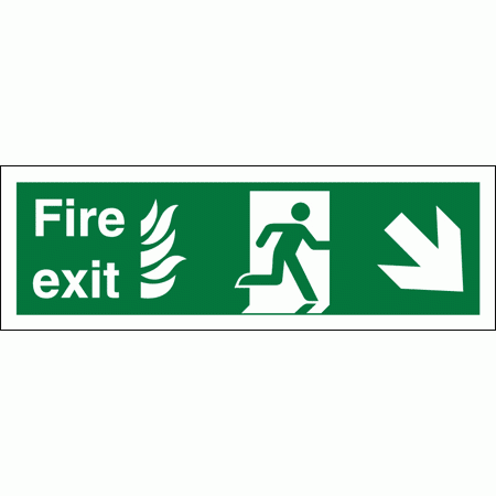 Hospital Fire Exit Sign - 4727 - Arrow Down and Right