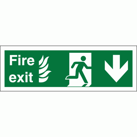 Hospital Fire Exit Sign - 4729 - Arrow Down