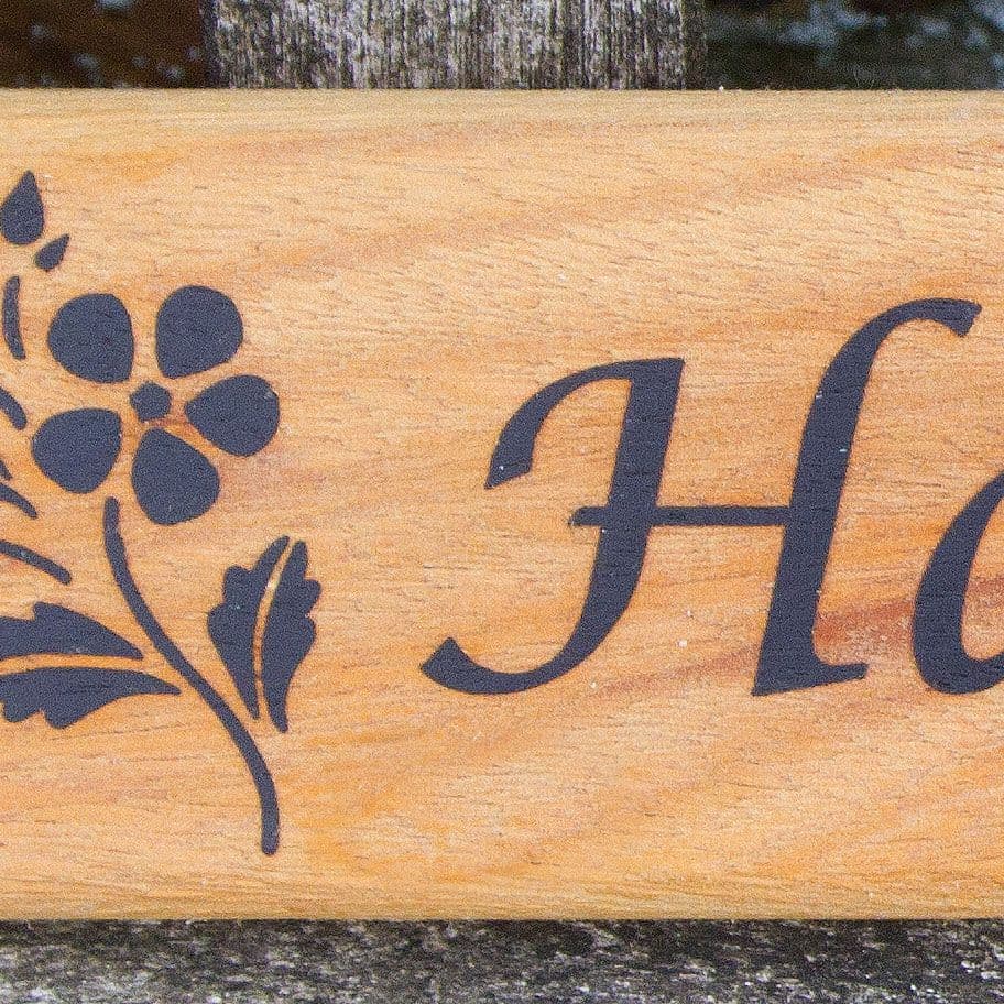 Iroko Driftwood Effect House sign
