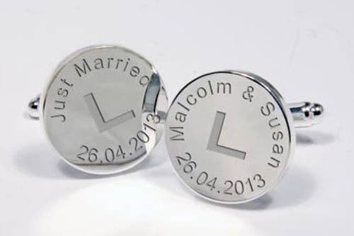 Just Married Round Cufflinks