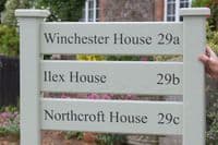 Three-Panel Ladder Signs on Posts | The Sign Maker Shop