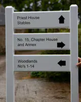 Three-Panel Ladder Signs on Posts | The Sign Maker Shop