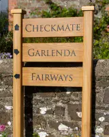 Three-Panel Ladder Signs on Posts | The Sign Maker Shop
