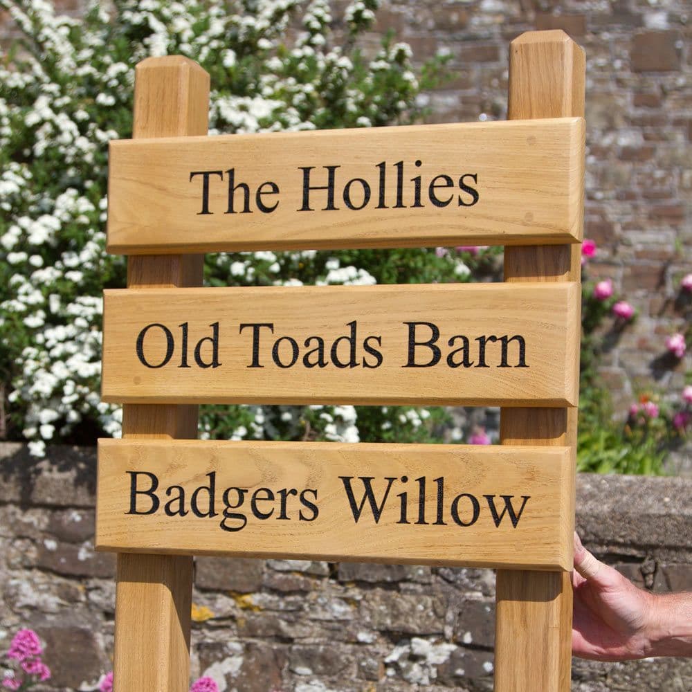 Ladder Sign With 3 Panels and Posts | The Sign Maker Shop