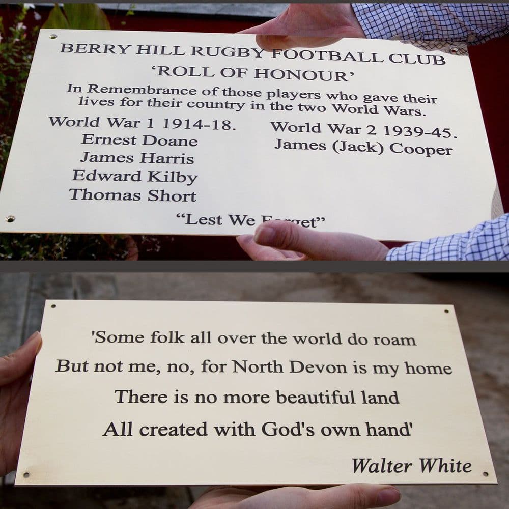 Large 2mm Engraved Brass Memorial Plaques