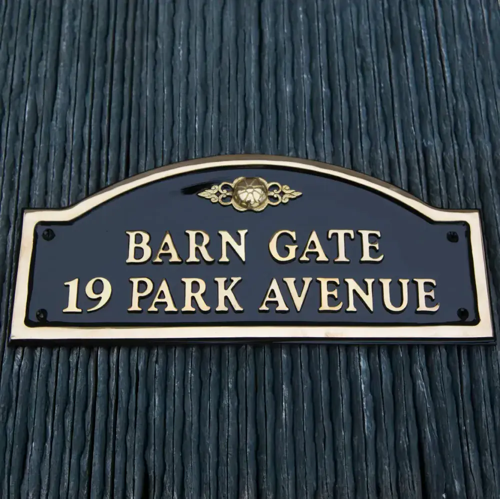 Large Cast Brass Arch Top Name Plate -  B21 - 500 x 350mm