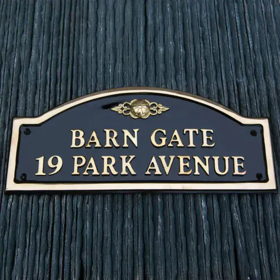 Large Cast Brass Arch Top Nameplate | The Sign Maker Shop