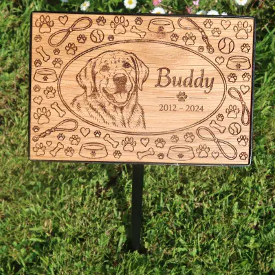 Laser Engraved Oak Plaque in Holder
