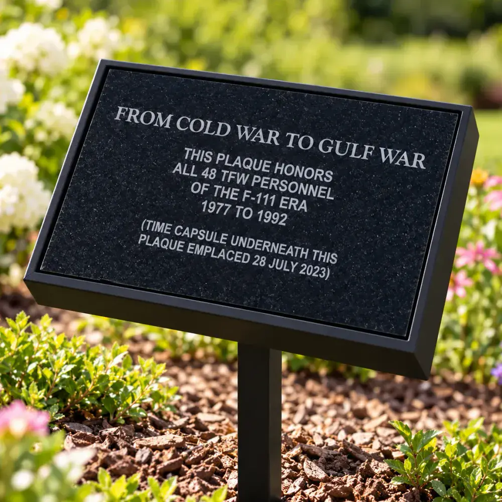 Laser Engraved Granite Memorial Plaque & Holder | The Sign Maker