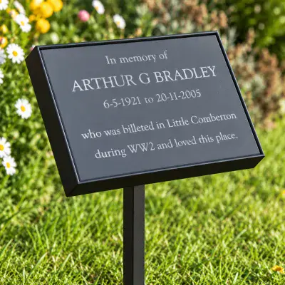 Laser Etched Slate Memorial in Plaque Holder