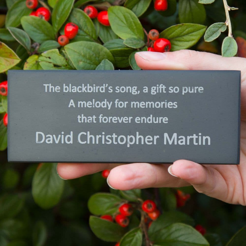 Laser Etched Slate Memorials - Standard