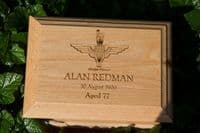 Standard Oak Casket With Laser Engraved Top | The Sign Maker Shop