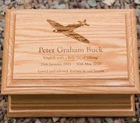 Standard Oak Casket With Laser Engraved Top | The Sign Maker Shop