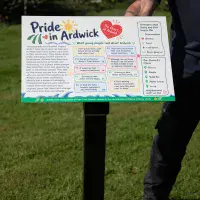 Lectern Display on Hardwood Post | The Sign Maker