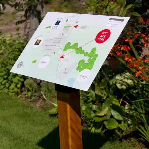 Lectern Display on Hardwood Post | The Sign Maker