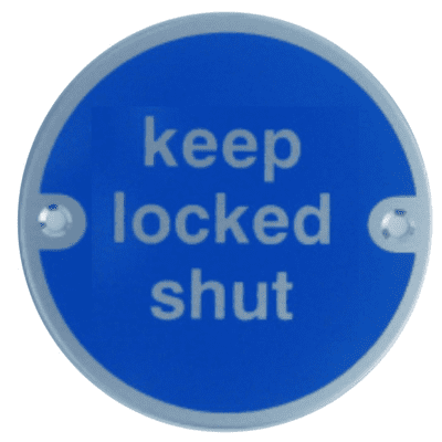 Mandatory  Aluminium Fire Sign - ARC - Keep Locked Shut