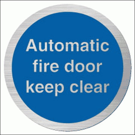 Mandatory Aluminium Fire Sign - Automatic Fire Door Keep Clear (5808)