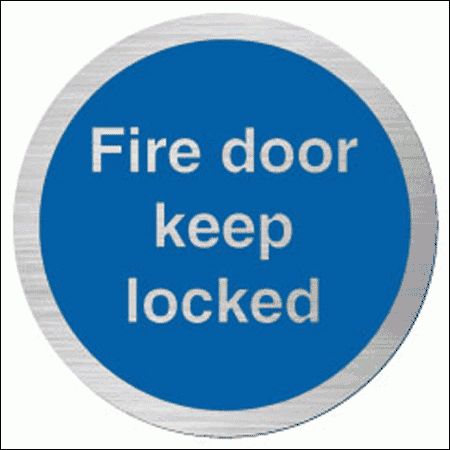 Mandatory Aluminium Fire Sign - Fire Door Keep Locked (5828)