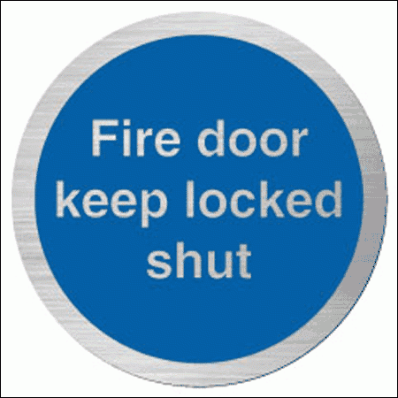 Mandatory Aluminium Fire Sign - Fire Door Keep Locked Shut (5807)