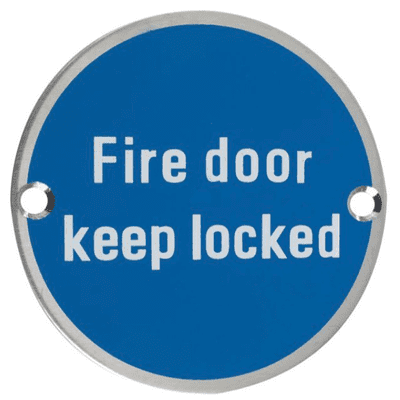 Mandatory  Aluminium Fire Sign - SSARC - Fire Door Keep Locked
