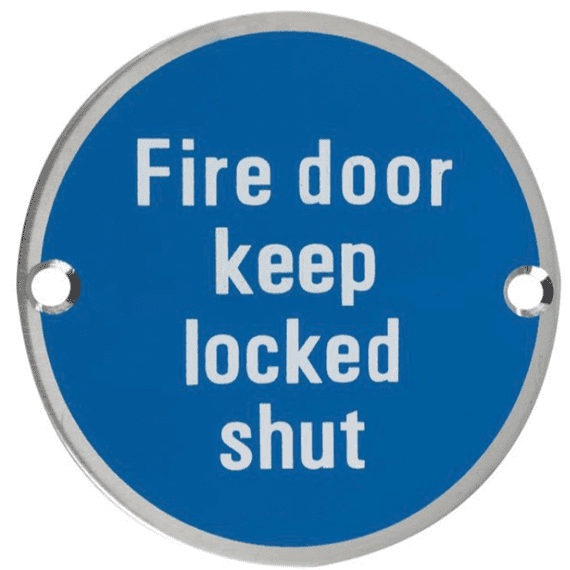 Mandatory  Aluminium Fire Sign - SSARC - Fire Door Keep Locked Shut