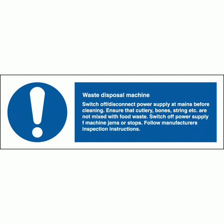 Machine For Disposal Sign Mandatory Catering Sign - Waste Disposal Machine 5756