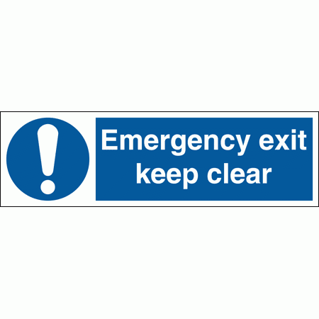 Mandatory Fire Sign - Emergency Exit Keep Clear (5833)