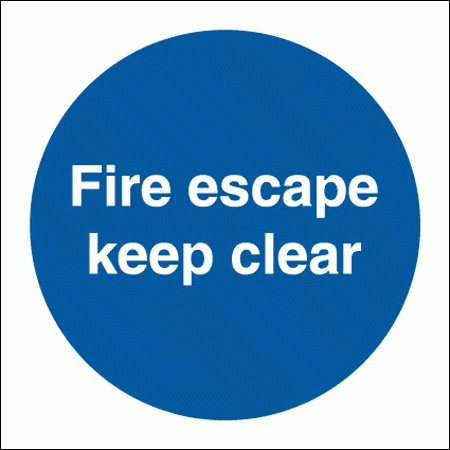 Mandatory Fire Sign - Fire Escape Keep Clear (5811)