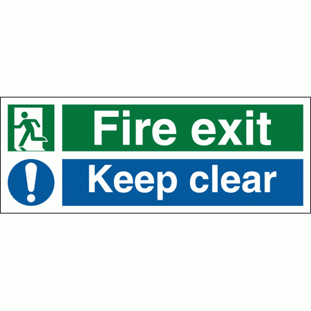 Mandatory Fire Sign - Fire Exit Keep Clear (4826)