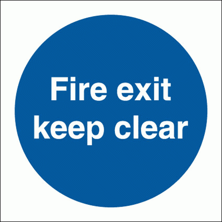 Mandatory Fire Sign - Fire Exit Keep Clear (5827)
