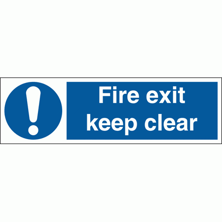 Mandatory Fire Sign - Fire Exit Keep Clear (5832)