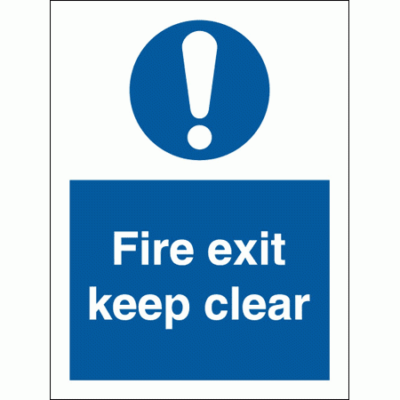 Mandatory Fire Sign - Fire Exit Keep Clear (5880)