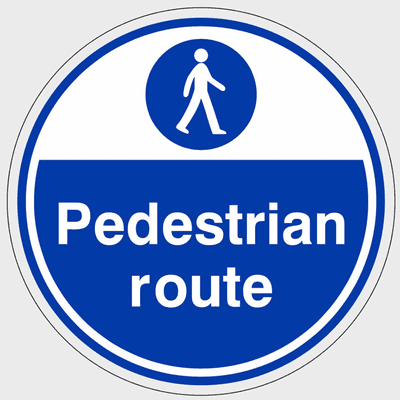 Mandatory Safety Sign - ASMAA - Pedestrian Route