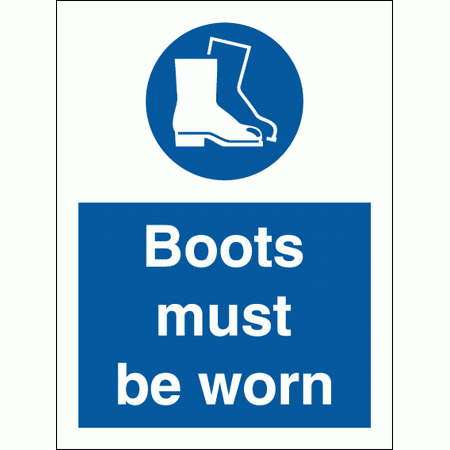 Mandatory Safety Sign - Boots Must Be Worn (5725)