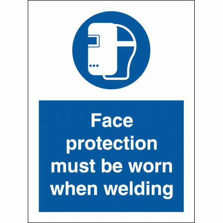 Mandatory Safety Sign - Face Protection Must Be Worn When Welding (5735)