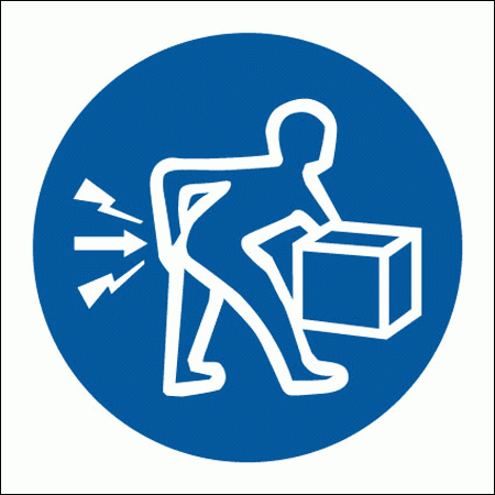 Mandatory Safety Sign - Lift Correctly Symbol (5653)