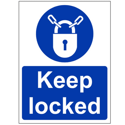 Mandatory Safety Sign - MAA - Keep Locked