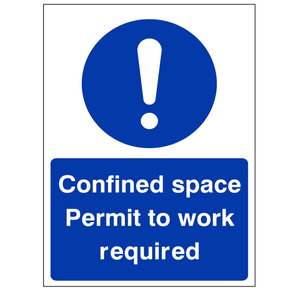 Mandatory Safety Sign - MAC - Confined Space Permit To Work Required