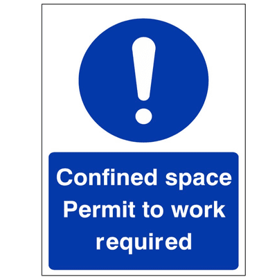 Mandatory Safety Sign - MAC - Confined Space Permit To Work Required