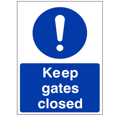 Mandatory Safety Sign - MAC - Keep Gates Closed