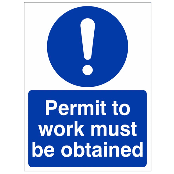 Mandatory Safety Sign - MAC - Permit To Work Must Be Obtained