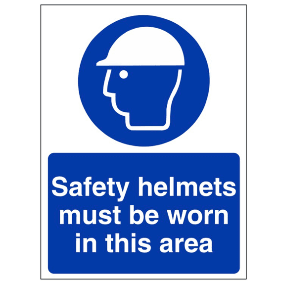 Mandatory Safety Sign - MAP - Safety Helmets Must Be Worn In This Area