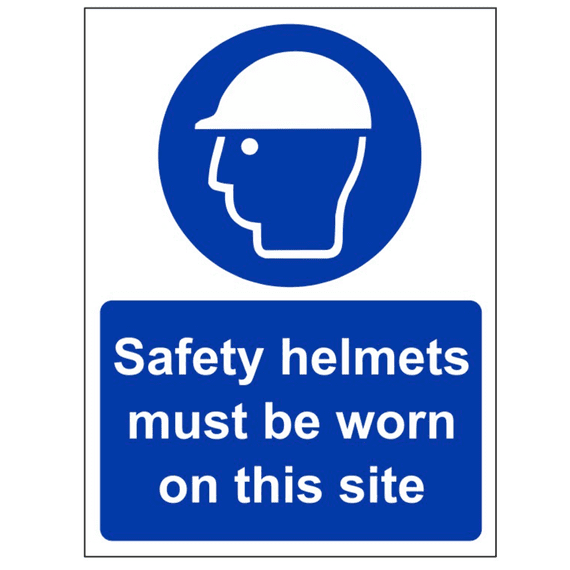 Mandatory Safety Sign - MAP - Safety Helmets Must Be Worn On This Site