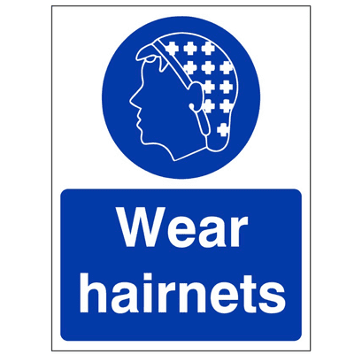 Mandatory Safety Sign - MAP - Wear Hairnets