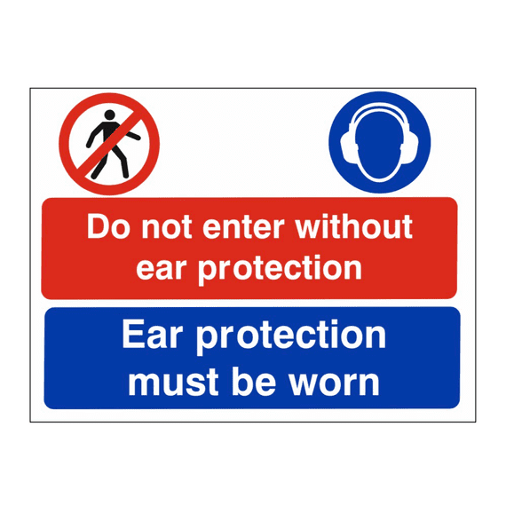 Mandatory Safety Sign - MUL - Do Not Enter Without Ear Protection