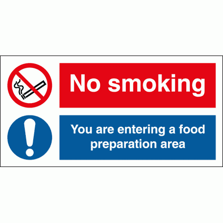 Mandatory Safety Sign - No Smoking/Entering A Food Preparation Area (3522)